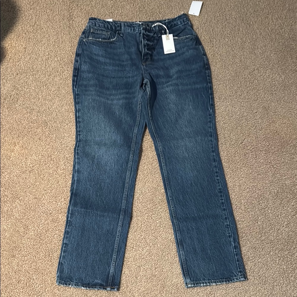 Good American Blue Straight Leg Jeans